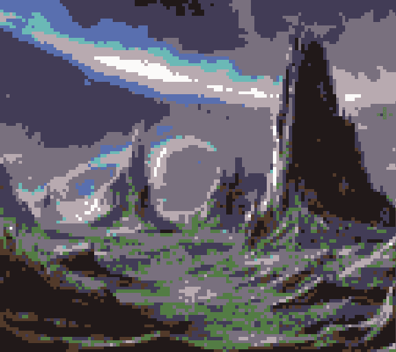 Pixel Art Alien Landscape